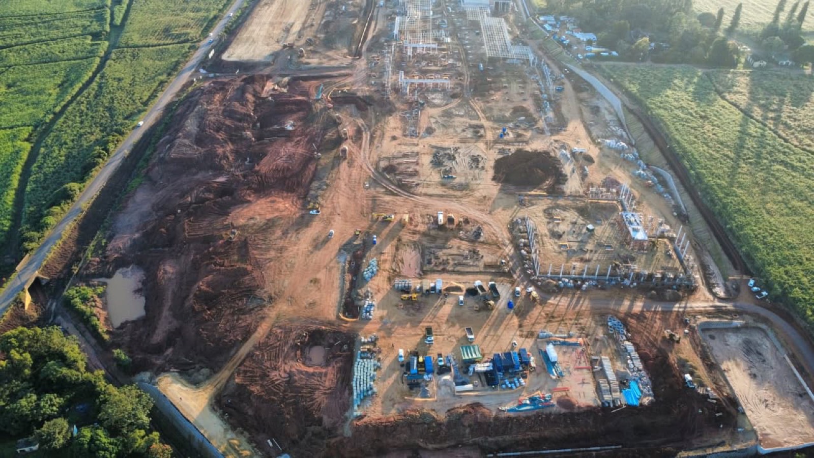 Aerial of Prince Buthelezi Mall under construction in Empangeni