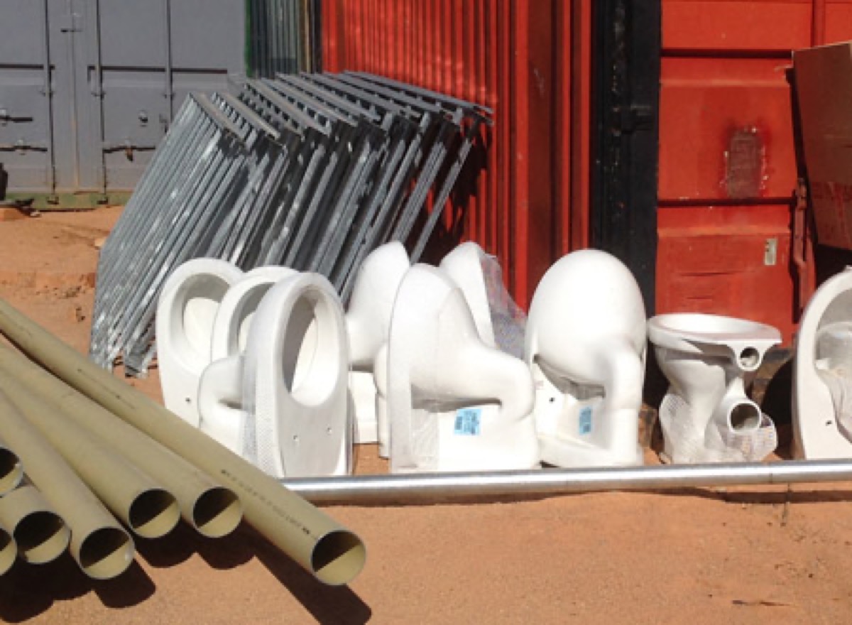Construction plumbing on site