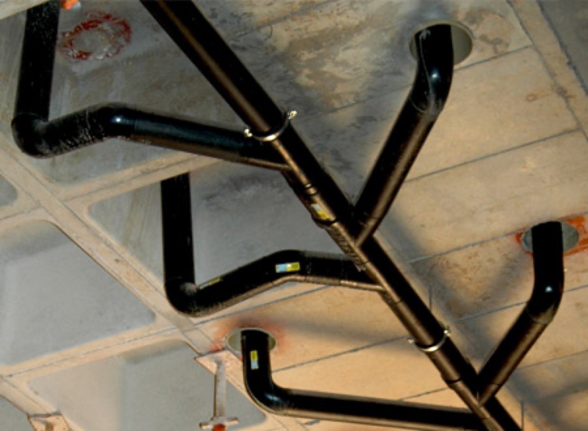 Overhead commercial pipework